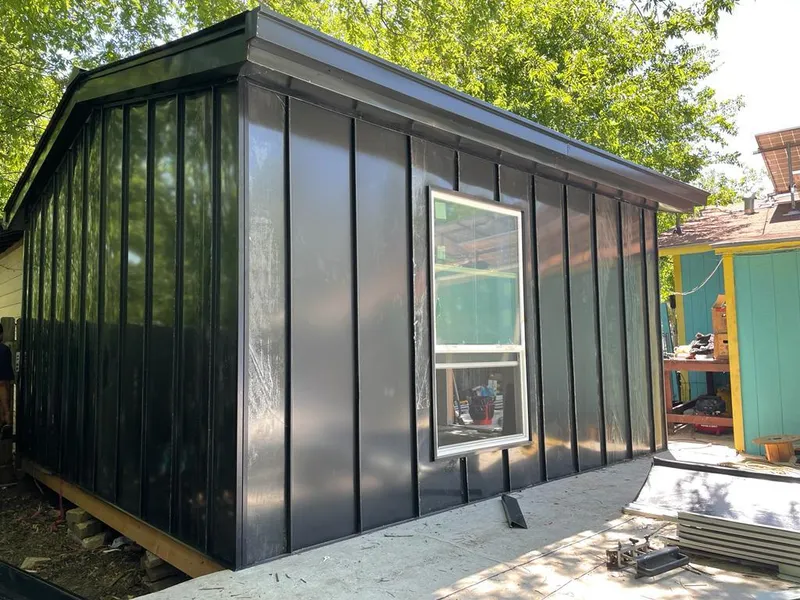 Black standing seam metal wall panels for Metal Roof Installation in Bellwood